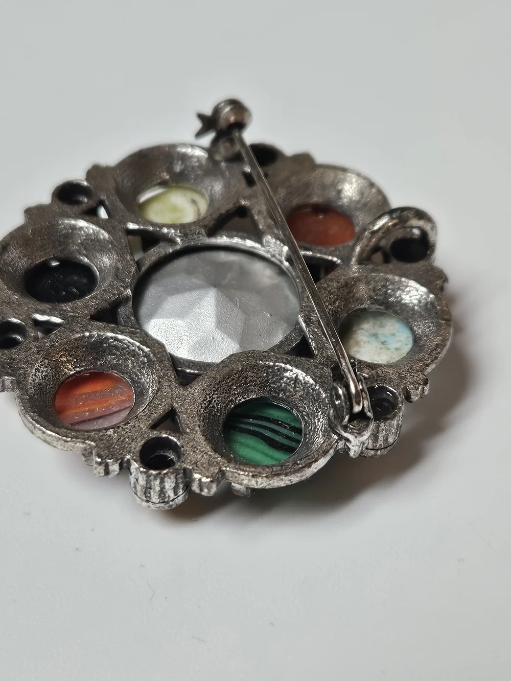 Miracle Multicolor Cabochon and Amber Crystal Brooch