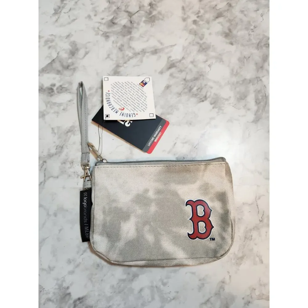 MLB Boston Red Sox‎ Women's Gray Tie Dye Zip Mini Wallet Wristlet NWT