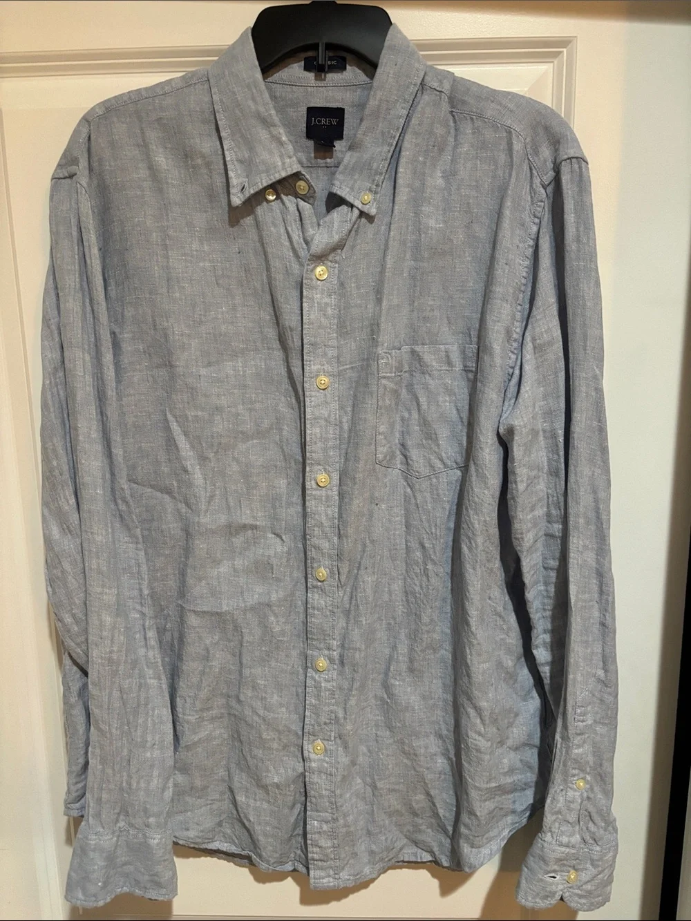 J. Crew Men’s Pale Blue Linen Button-Down Shirt