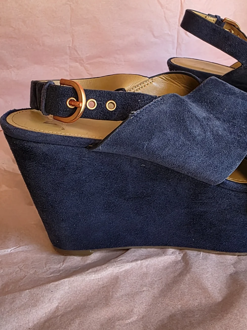 Marc Fisher navy suede