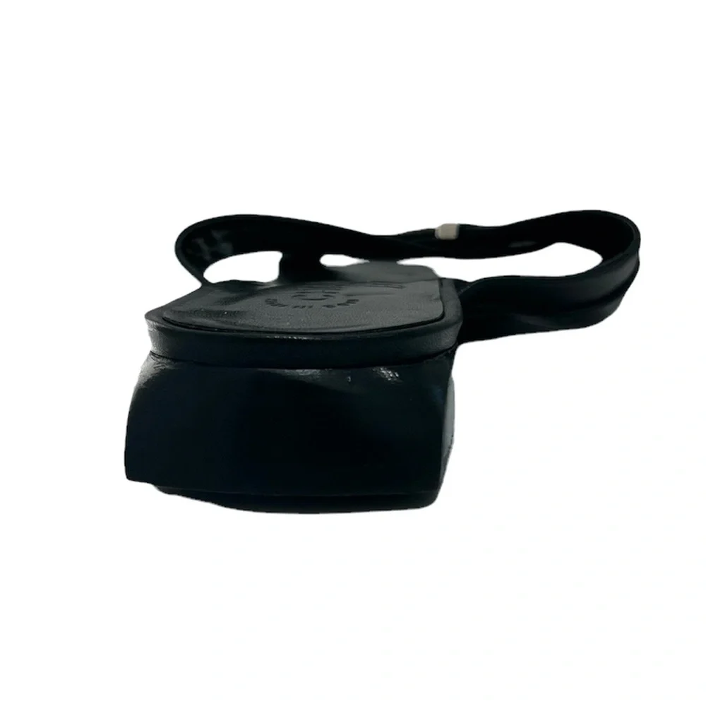 CHANEL black leather