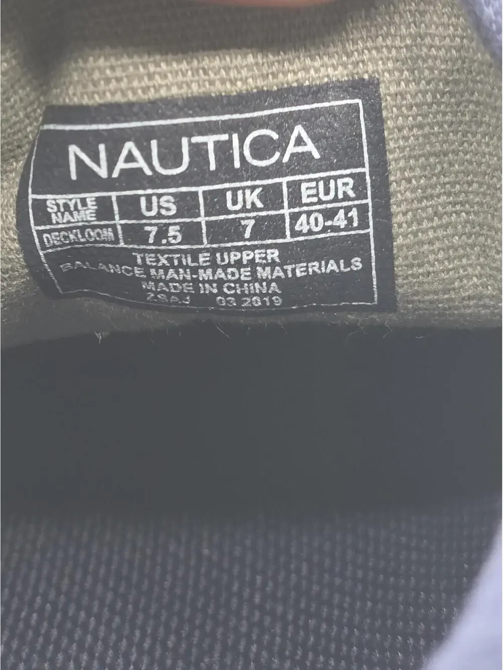 Nautica Deckloom Men’s 7.5 Navy Blue Canvas Sneakers Nautical Deck Shoes Maroon