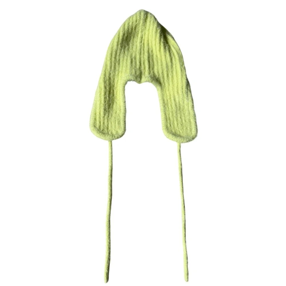 Free‎ People Timber Fuzzy Knit Lime Green Yellow OS