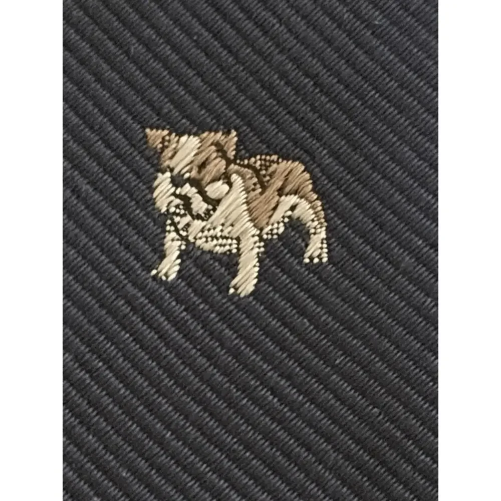 J Crew Bulldogs Tie 100% Silk Navy Blue Yale Dogs Boys Crewcuts Preppy