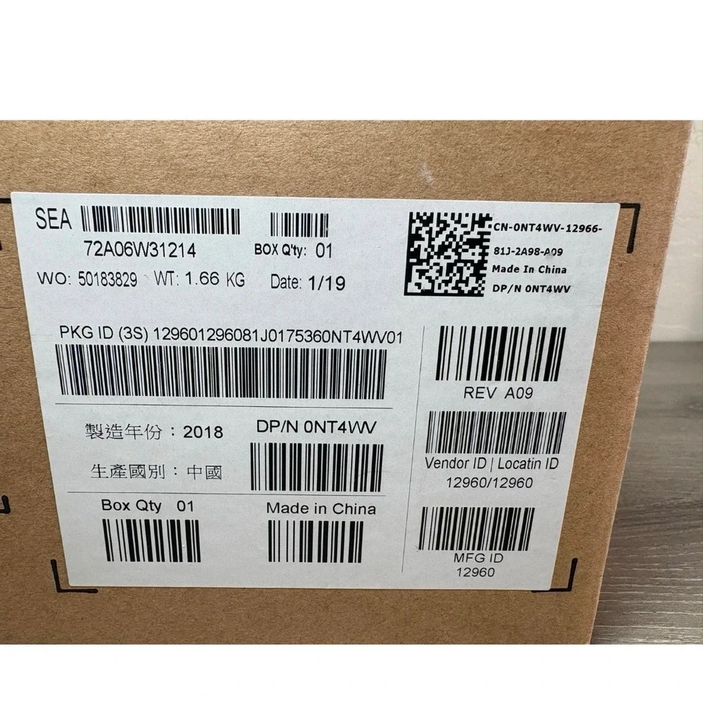 Dell‎ Dock 180W WKG60 LBL USB-C Power Delivery Docking Station- New- Open Box