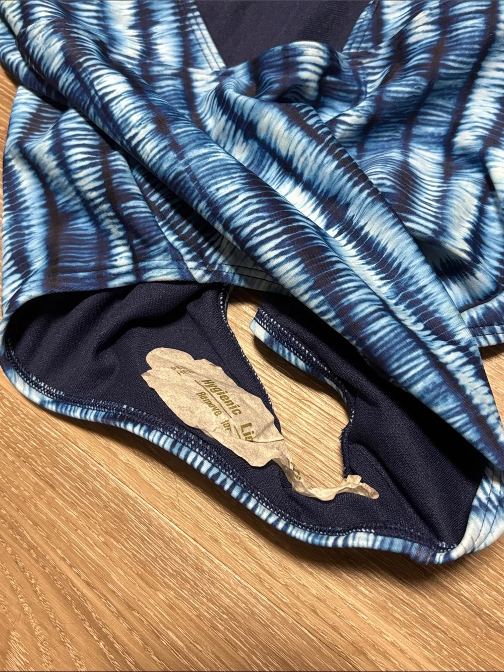 Athleta Girl Blue Patterned Racerback One-Piece Swimsuit