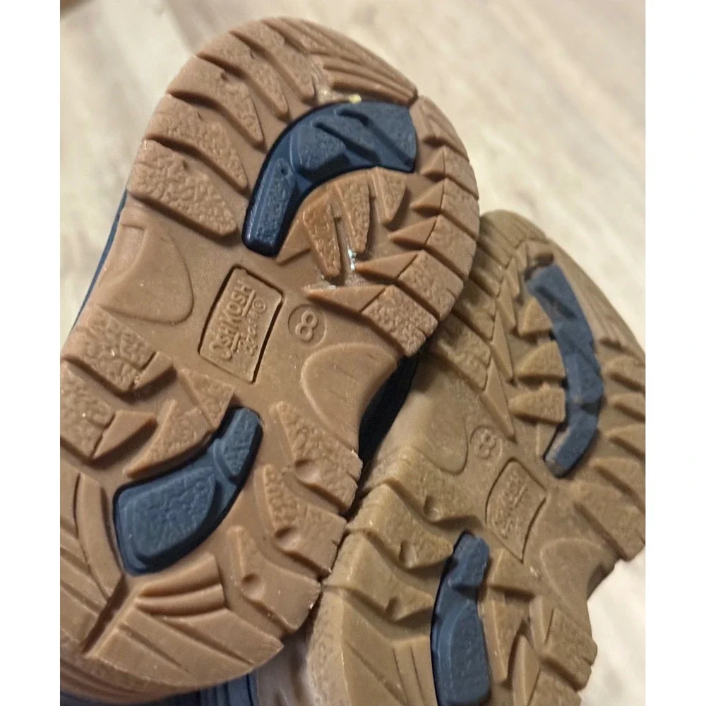OshKosh B'gosh‎ Toddler Boys Blue Gray Snow Boots Size 8 Waterproof Winter Shoes