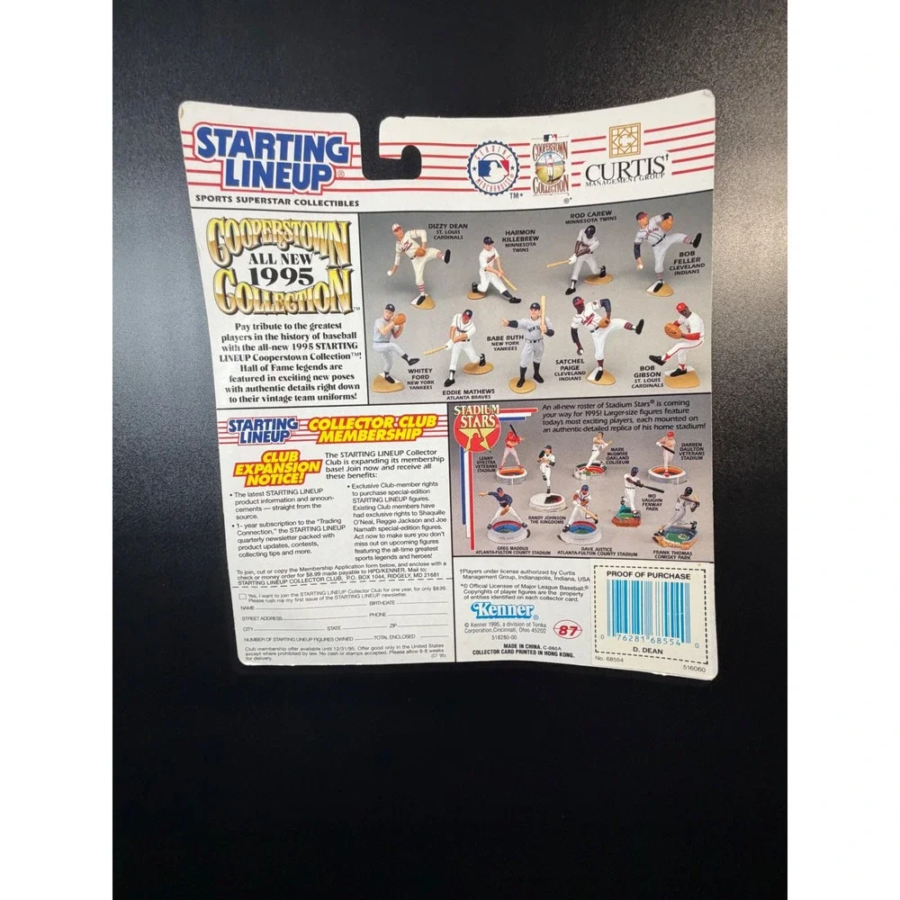 1995 Starting Lineup Cooperstown Collection Dizzy Dean St Louis Cardinals Kenner