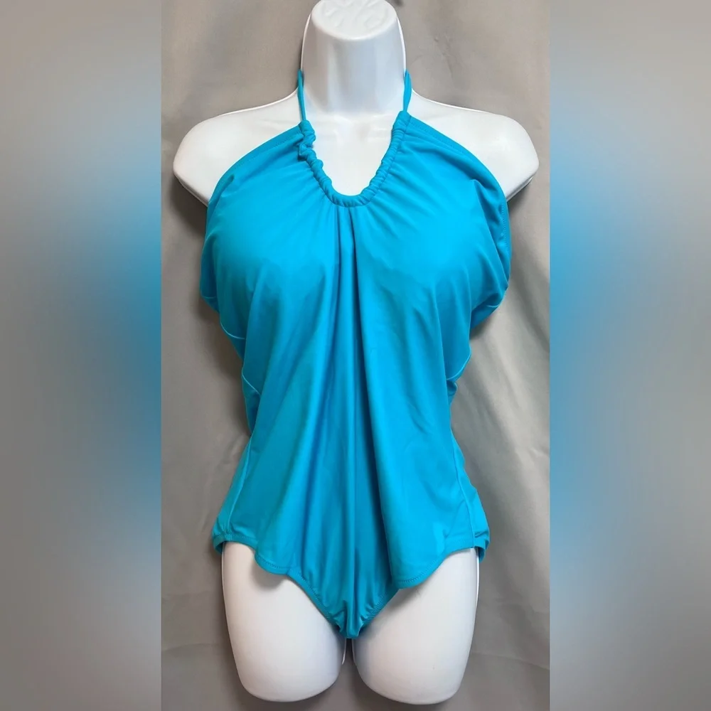 NWT J. Crew Women’s one piece swimsuit size XL Blue‎