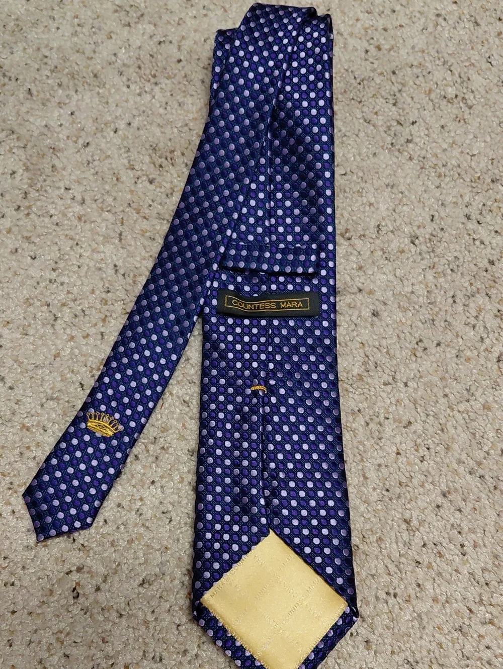 Countess Mara Purple Polka Dot Men’s Silk Tie
