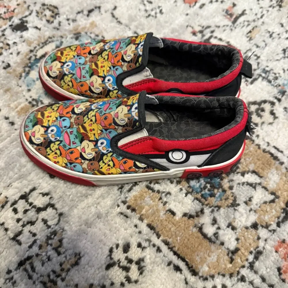 Ground Up Pokémon Slip-On Shoes Youth Size 3 Pikachu Eevee Charmander‎ 2023