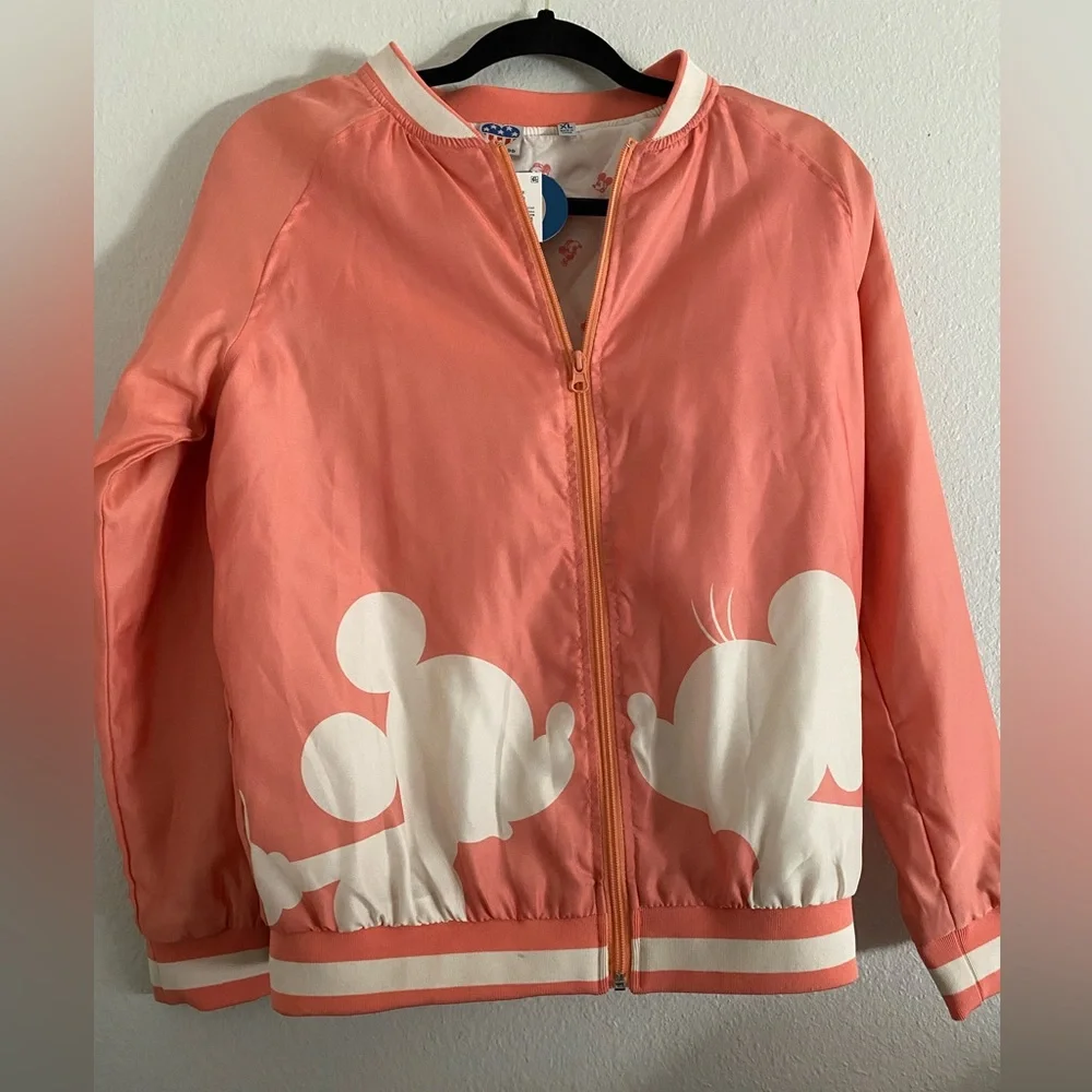 Disney Mickey And Mini Mouse Bomber Jacket Pink XL Girls