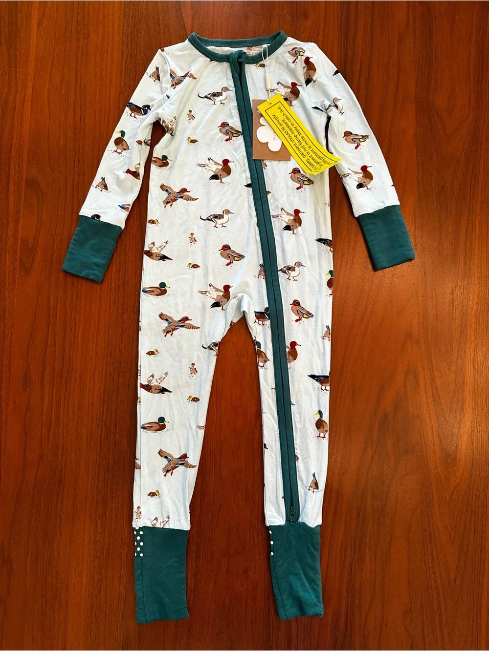 NWT Angel Dear bamboo cotton Duck-Print Zip One-Piece Pajama size 12-18 months