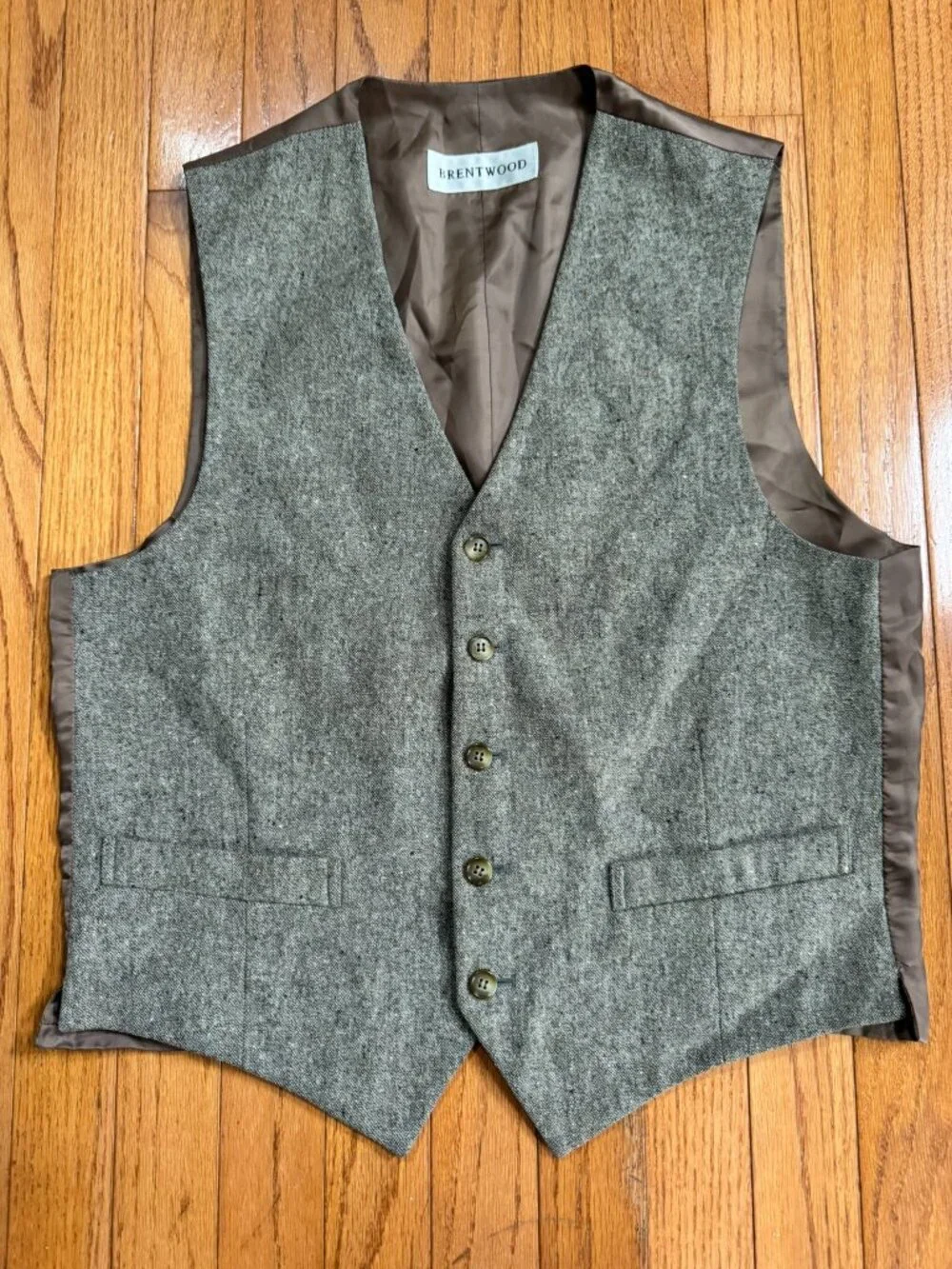 Mens Brown Vest • Size S/M • Heathered • Vintage