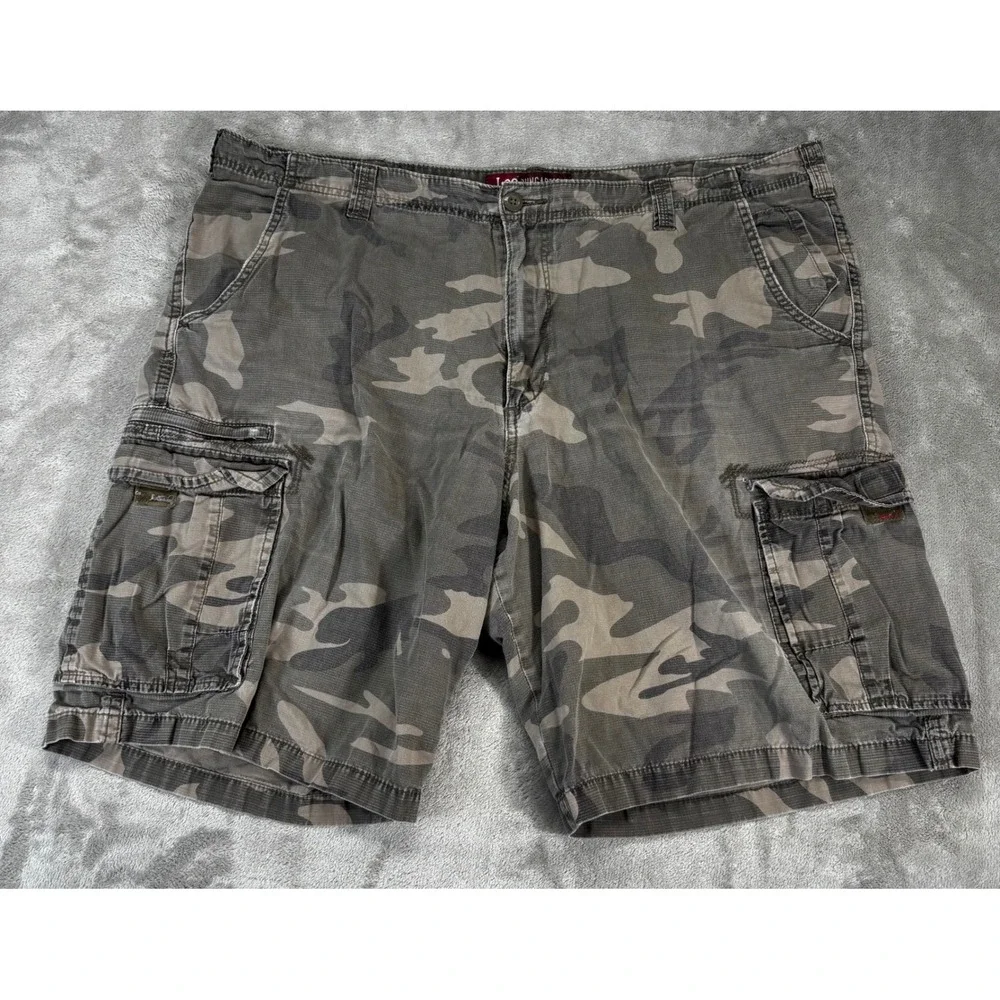Lee Dungarees Cargo Shorts Mens 42 Green Camo Cotton Multi‎ Pocket