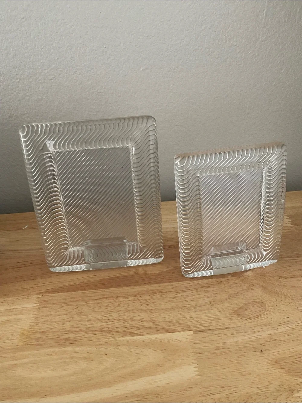 Mikasa Clear Glass Textured Photo Frame Pair