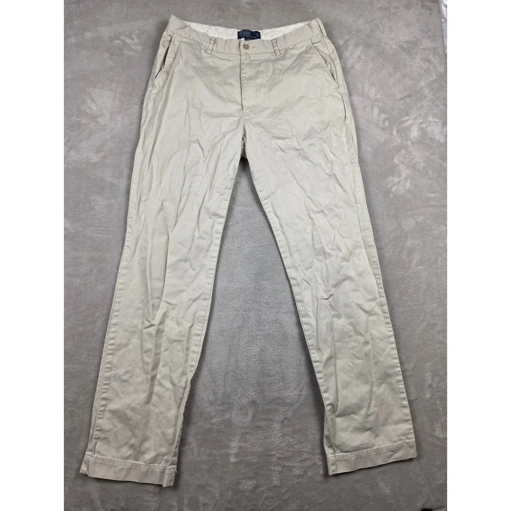 Polo Ralph Lauren Chino Pants Mens 34x34 Beige Classic Chino Cotton Straight Leg