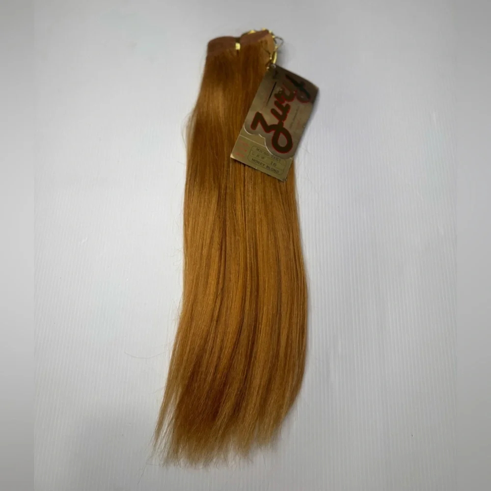 100% Human Hair Micro Yaky Extensions 16” Honey Blonde Straight Weft Bundle