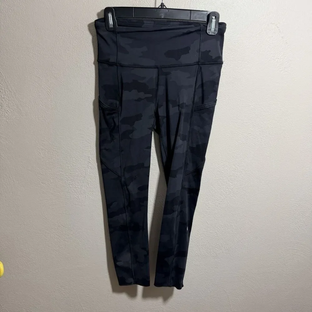 Lululemon Fast and Free High-Rise Crop II 23” Sz 6 Incognito Camo