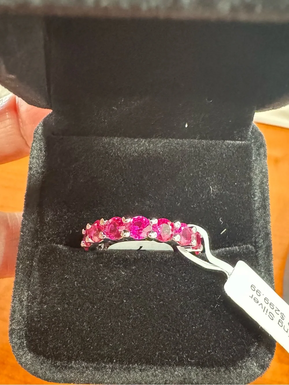 925 Pink Sapphire Eternity Band