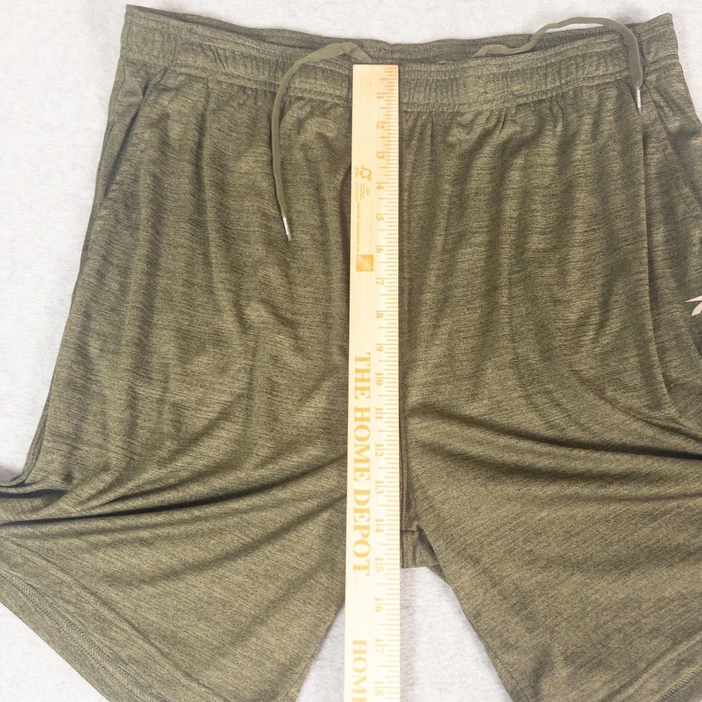 Reebok Mens XXL Athletic Shorts Olive Green Heathered Training Gym 3RBMH1583