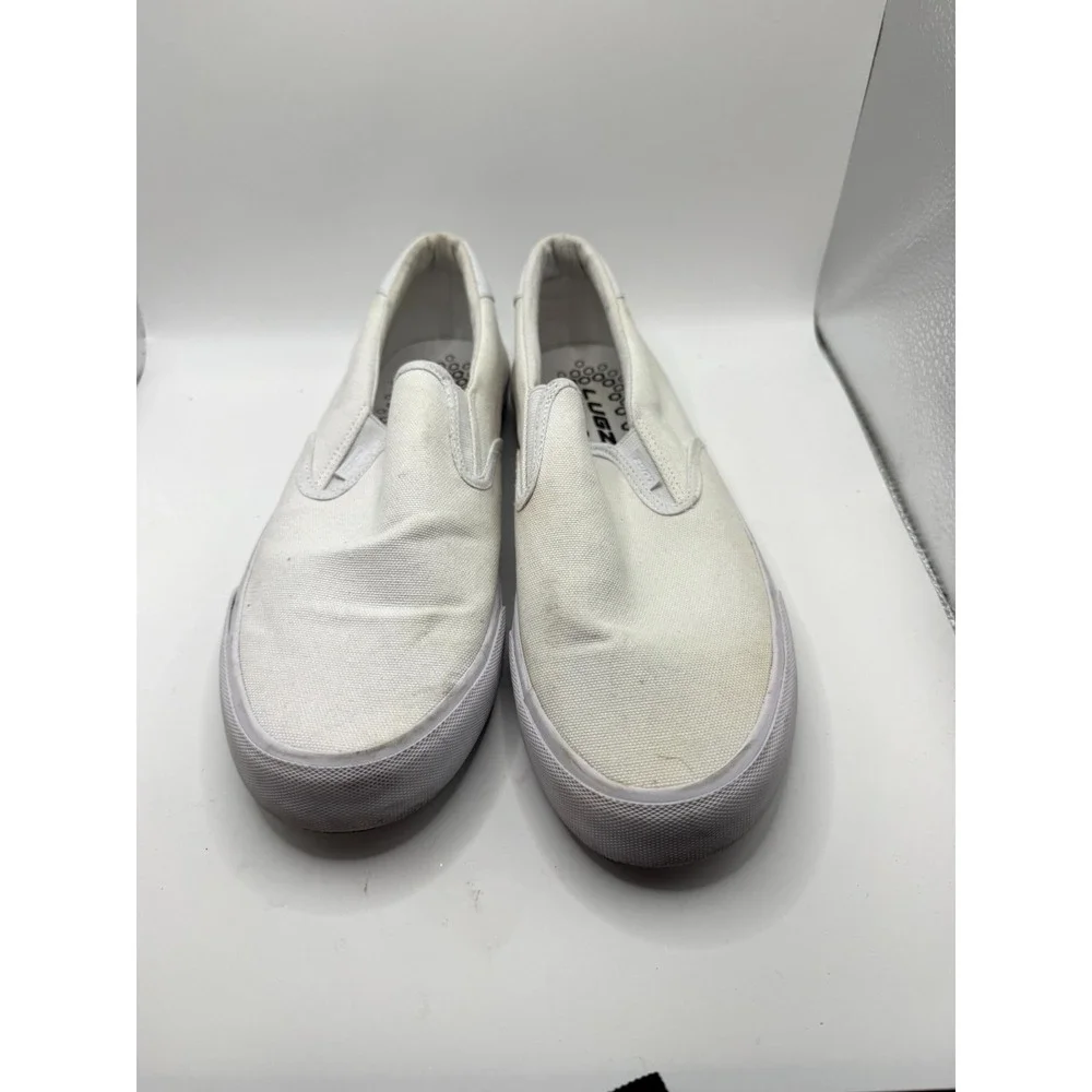 Lugz‎ Clipper MCLIPRC-100 Mens 10 Sneaker White Textile Low Top Slip On Shoes