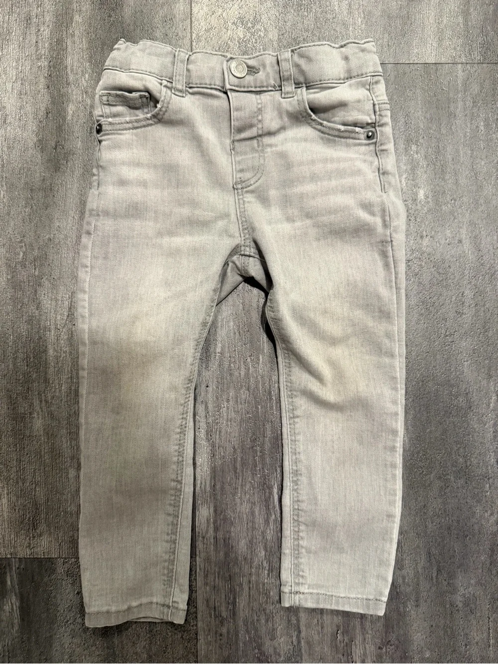 Zara Light Gray Skinny Pants with Drawstring Waist