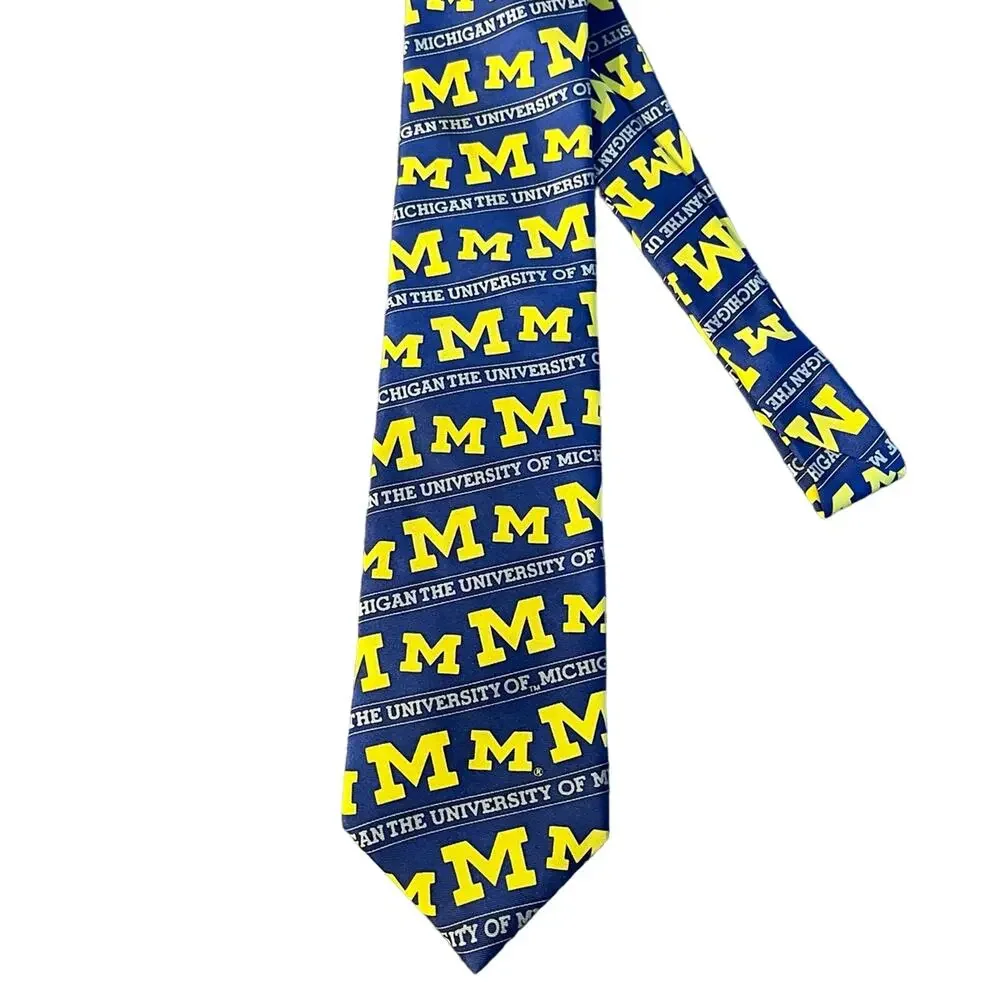 Ralph Marlin Sport University of Michigan Wolverines 100% Silk Neck Tie