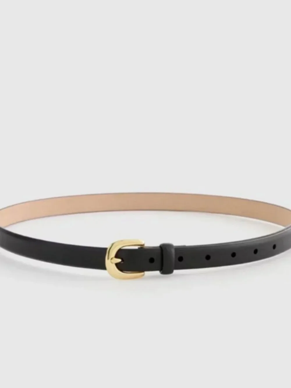NWT Quince Sofia European Leather Skinny Belt in Black Various Sizes