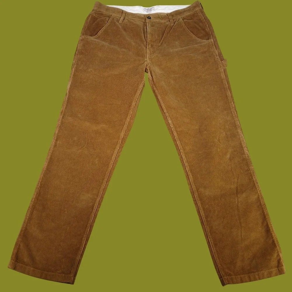 Wallace & Barnes Corduroy Carpenter Pants Mens 36x34 Brown Workwear