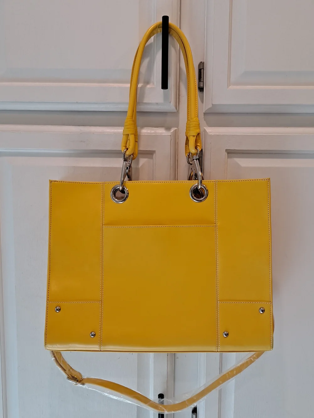 Wilsons Leather Smooth Yellow Executive Spacious Vintage Y2k Tote Shoulder Bag