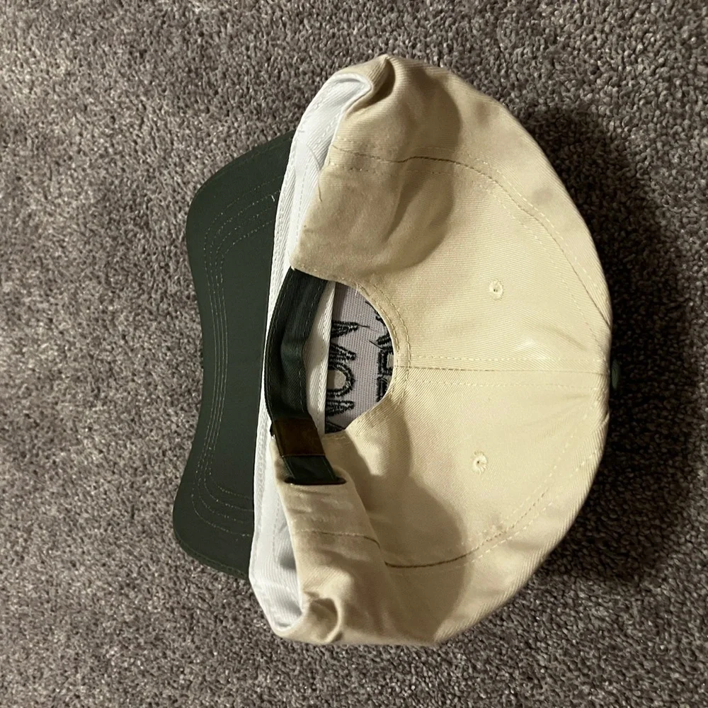 Baseball Mom Two-Tone Cap - Olive Brim, Cream Crown