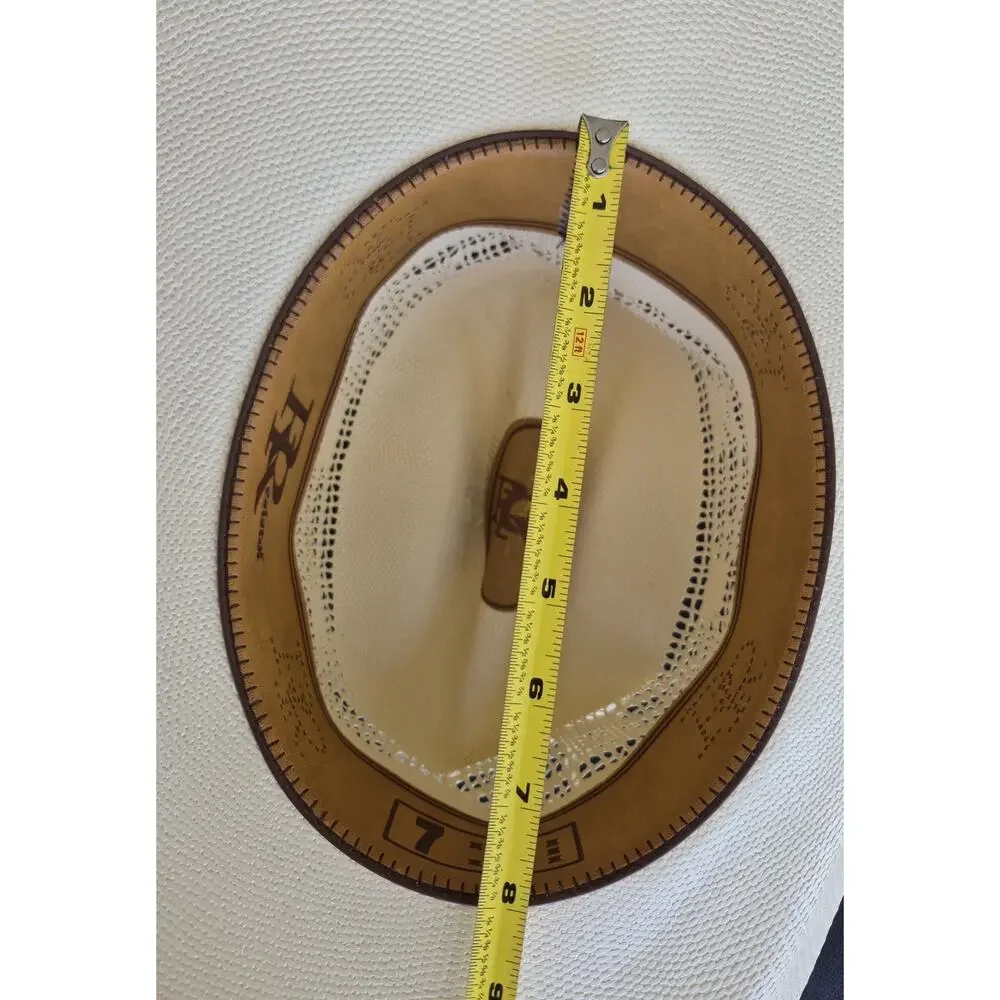 Resistol Denison Double RR Collection 7X Bangora Straw Cowboy Hat Beige