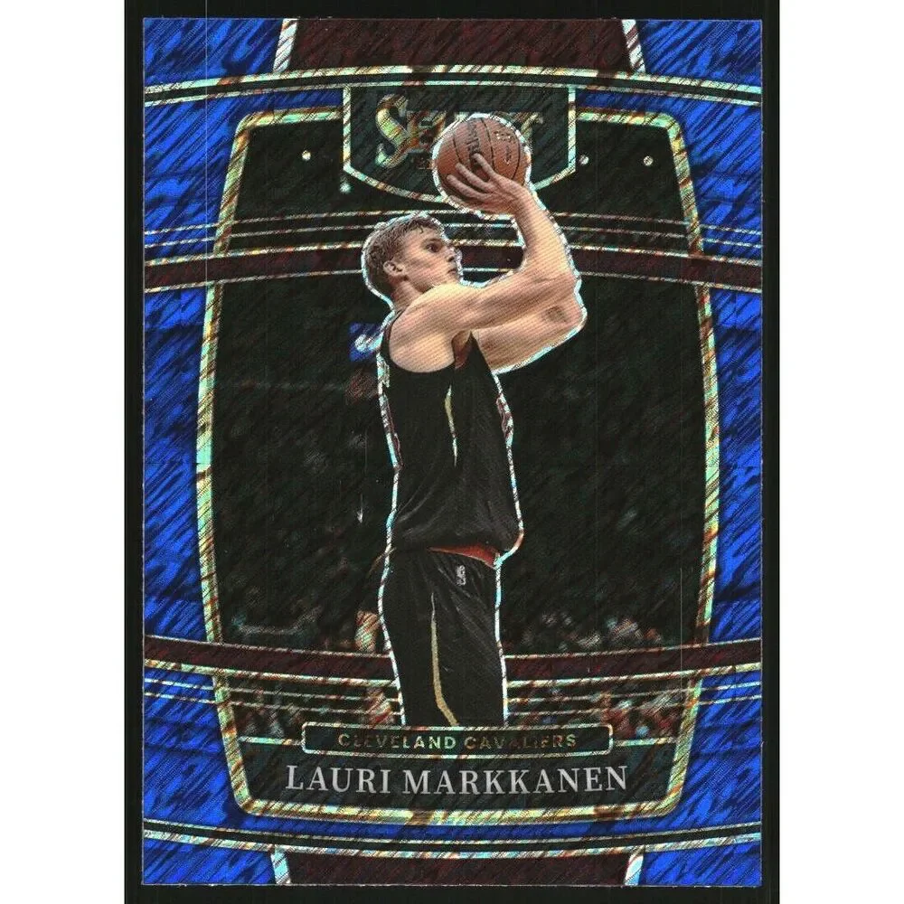 2021-22 Panini Select Lauri Markkanen Blue Prizm #90 Cleveland Cavaliers