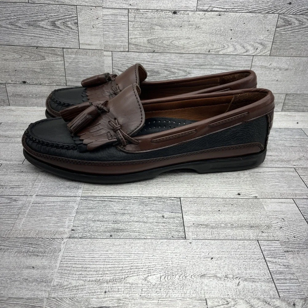 Johnston Murphy Aragon II Black Brown Leather Loafer Dress Shoes Men Size 8.5M‎