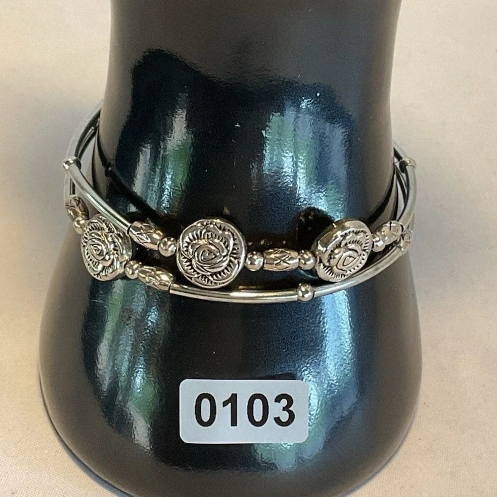 Rose Flower Bracelet 3 Roses Memory Chain Boho Jewelry Silver Pit Fashion