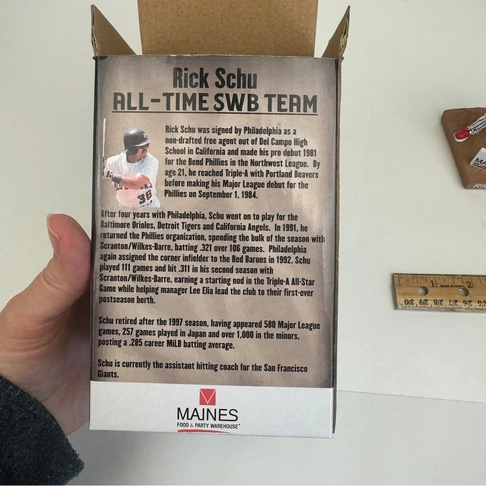 Rick‎ Schu Scranton WilkesBarre Red Barons Baseball Team Bobblehead 30th Anniv