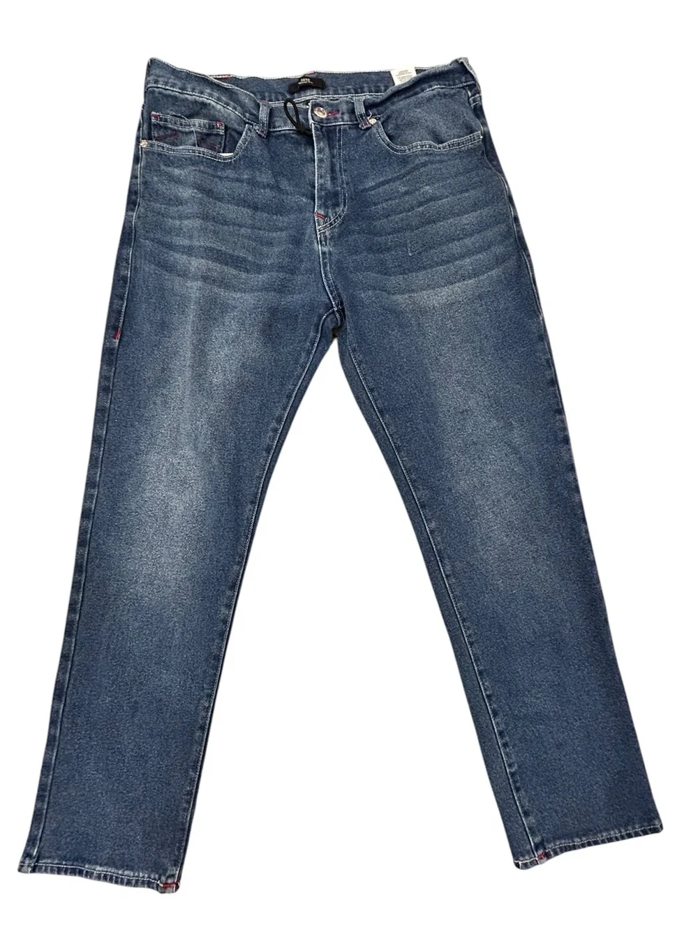True Religion‎ Geno Relaxed Slim Men's Faded Blue Straight Jeans 34/30 Stretch