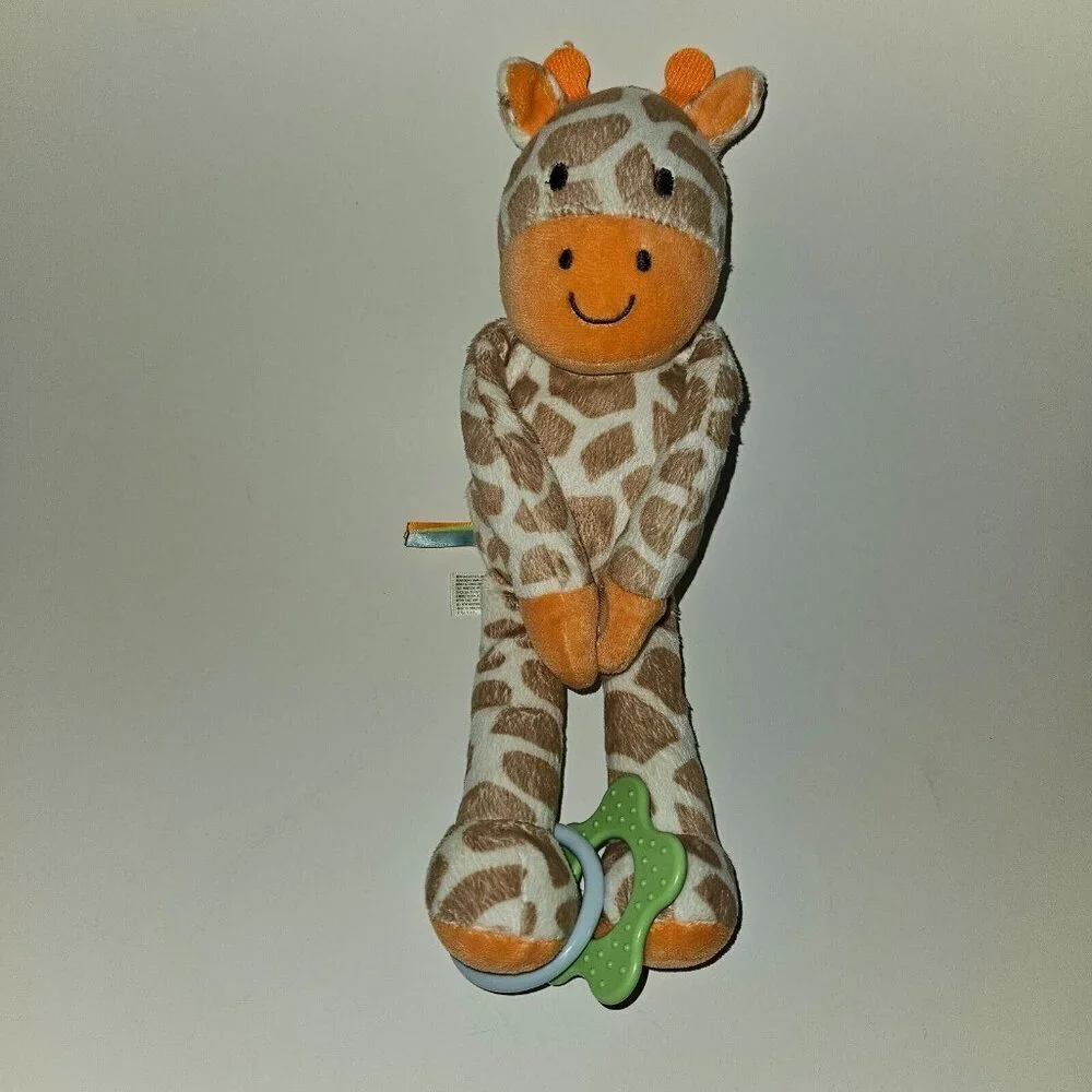 Carter's Giraffe Plush Rattle Crinkle Teether 12