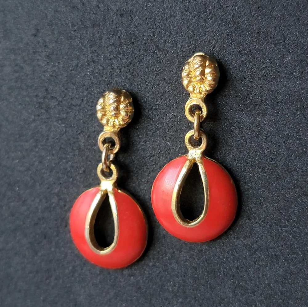 Vintage red enamel