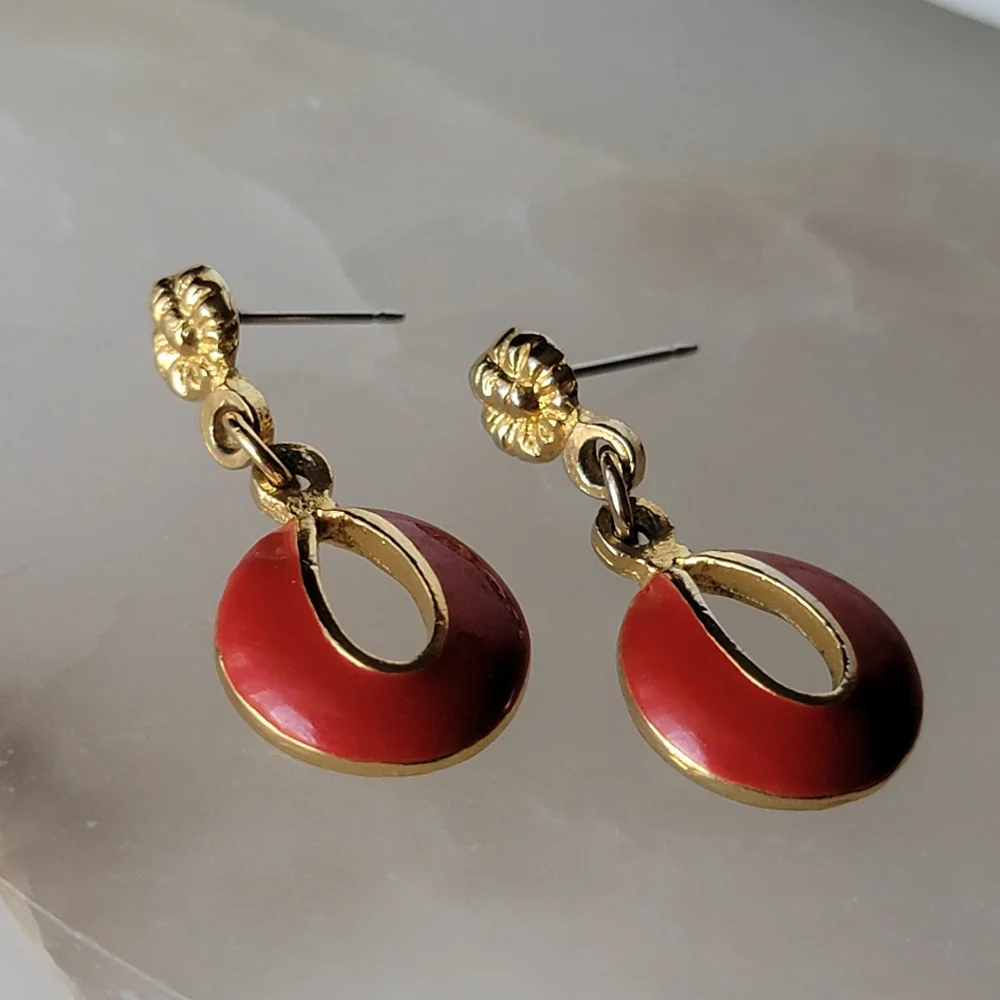 Vintage red enamel