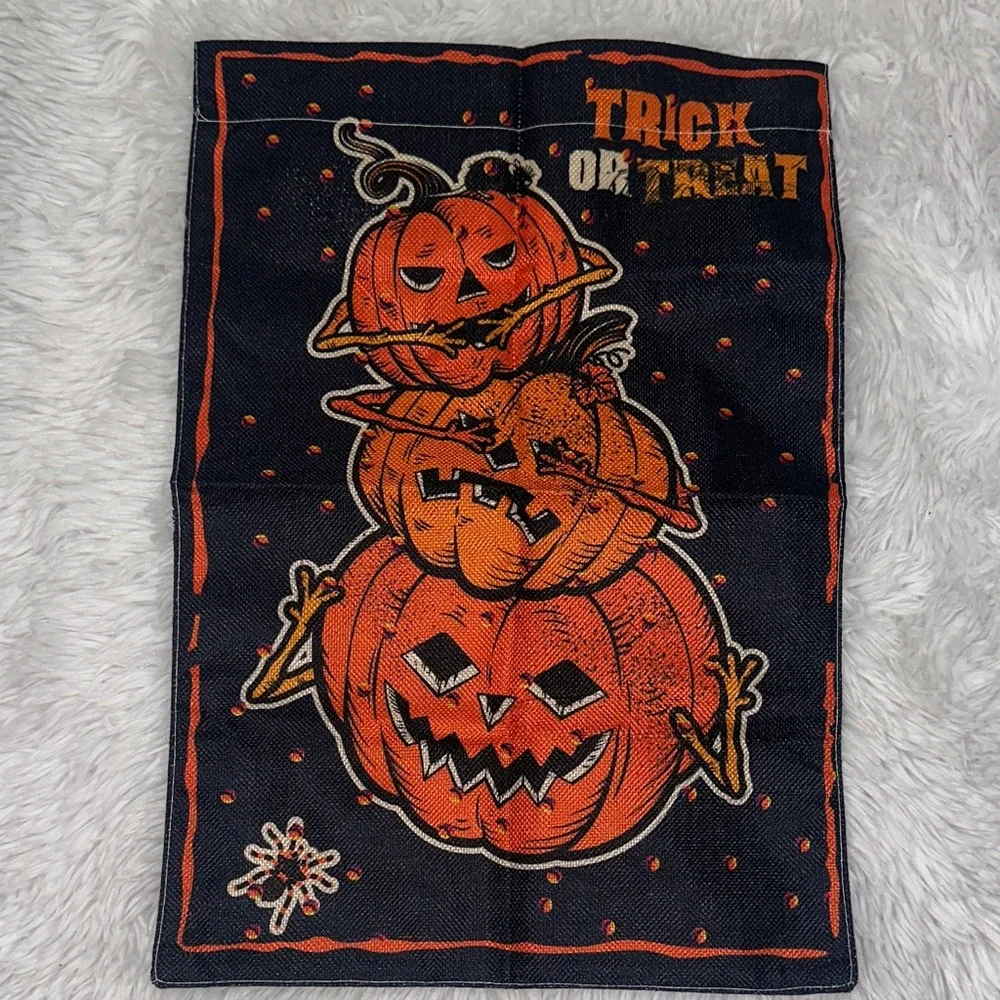 Halloween Trick or Treat Pumpkin Outdoor Tapestry Flag‎ Jack O’ Lantern Design