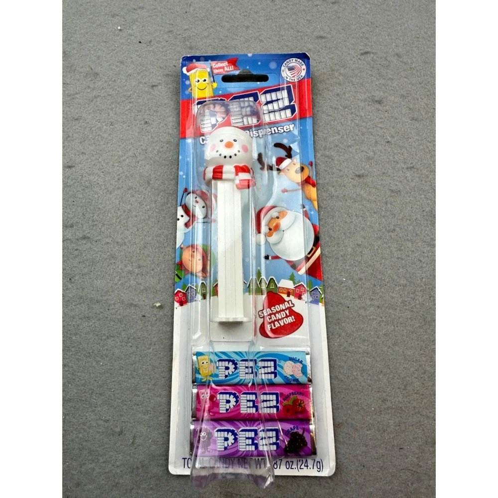 PEZ‎ Dispenser & Candy (Snowman) NEW On Card Good until 07/29/2026