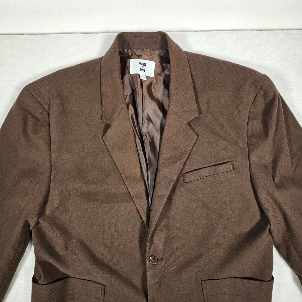 MODE OF ONE Men's Dark Walnut Classic‎ Fit Two Button Blazer XL