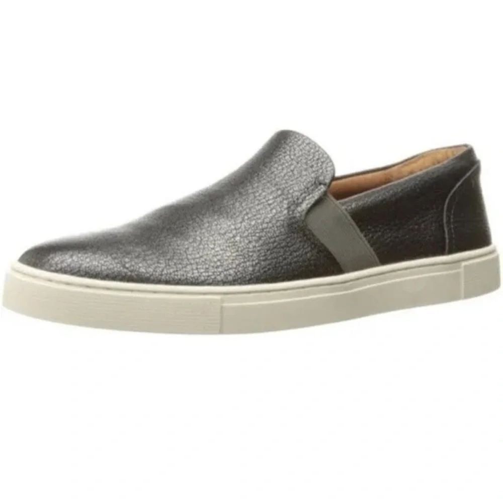 Frye Slip On Shoes Metallic Dark Gray