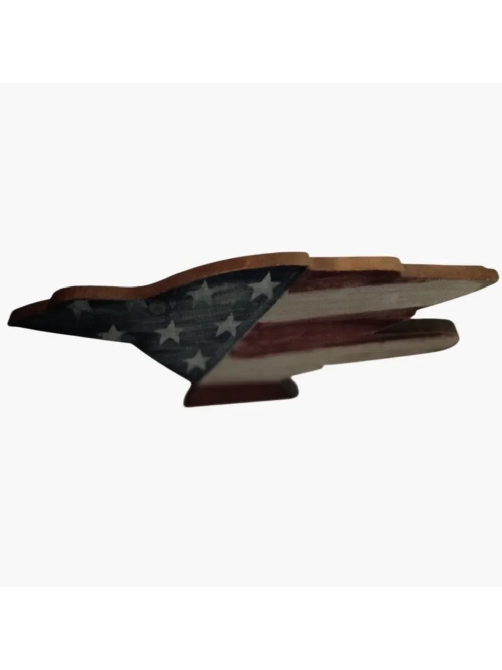 Wooden Eagle Wall Decor Patriotic American Flag Handmade Art Rustic Cottage