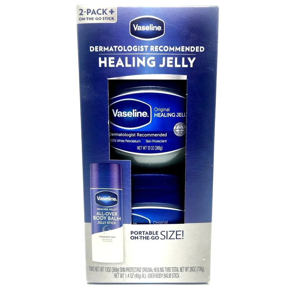 Vaseline Original‎ Healing Jelly 2 Pack 26oz + Balm Stick 1.4oz Skin Care Set