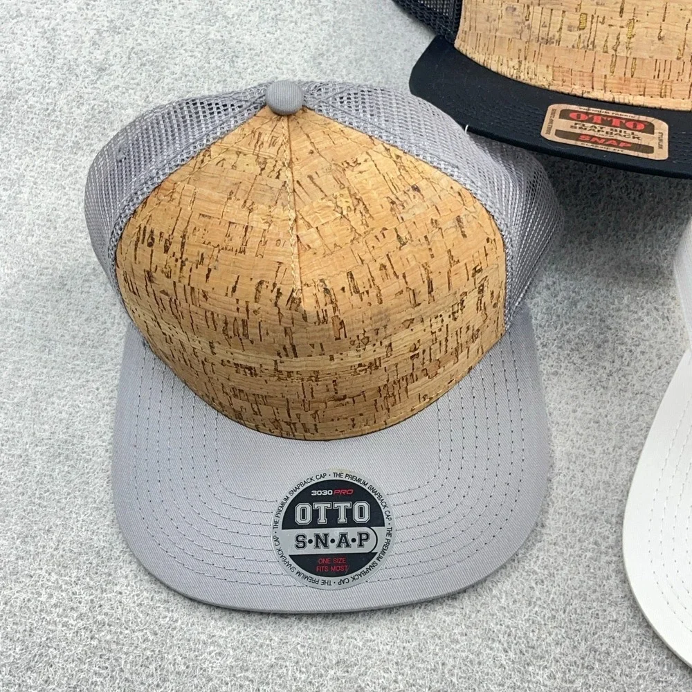 Otto Blank Trucker Hat Lot Cap Snapback Cork Front Mesh Back Retro Deadstock