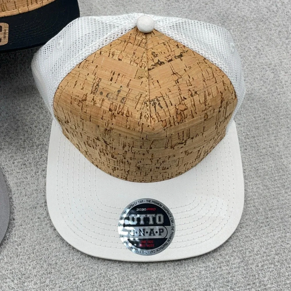 Otto Blank Trucker Hat Lot Cap Snapback Cork Front Mesh Back Retro Deadstock