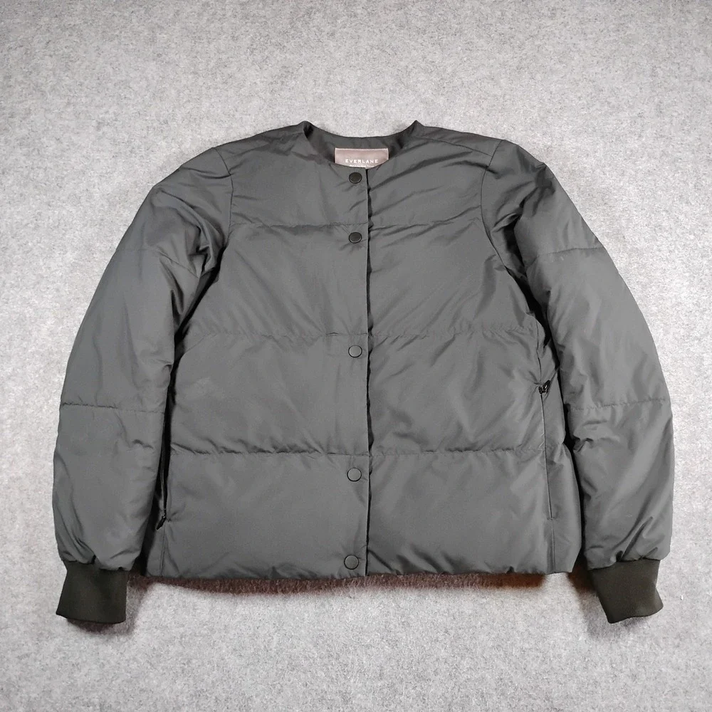 Everlane San Francisco Primaloft Puffy Bomber Renew Jacket Women XS Grey Quilted